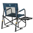 GCI Outdoor Freestyle Rocker with Side Table Foldable Rocking Camp Chair, Heathered Pewter