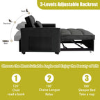55 in Convertible Futon Sofa Bed, Modern Loveseat Sleeper Sofa Couch with Pull - Out Sofa Bed for Living Room, Small