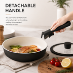 33 PCS Ceramic Cookware Set Nonstick Pots Pans Detachable Handles Induction Dishwasher Safe Black