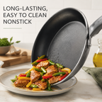 15 Piece Hard Enamel Nonstick Cookware Set Gray Pots and Pans Set with Durable Nonstick Coating for Kitchen Cooking
