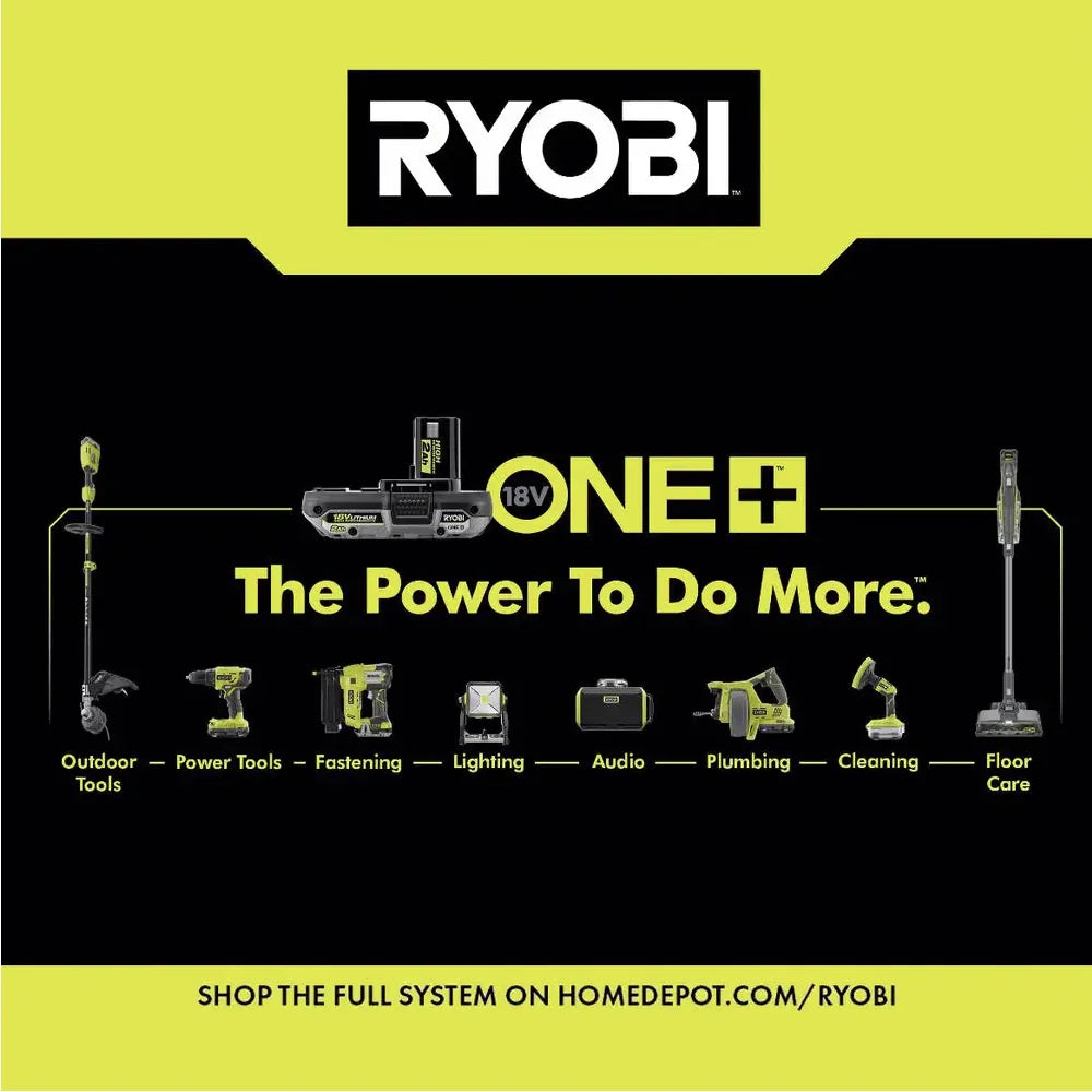 RYOBI ONE+ 18V Cordless 6 - Tool Combo Kit with 1.5 Ah Battery, 4.0 Ah Battery, and Charger