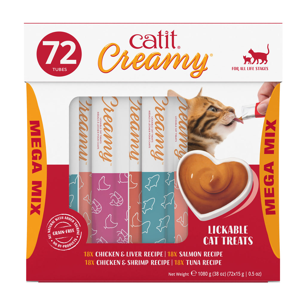 Catit Creamy Lickable Cat Treats Mega Mix, 72 - Count