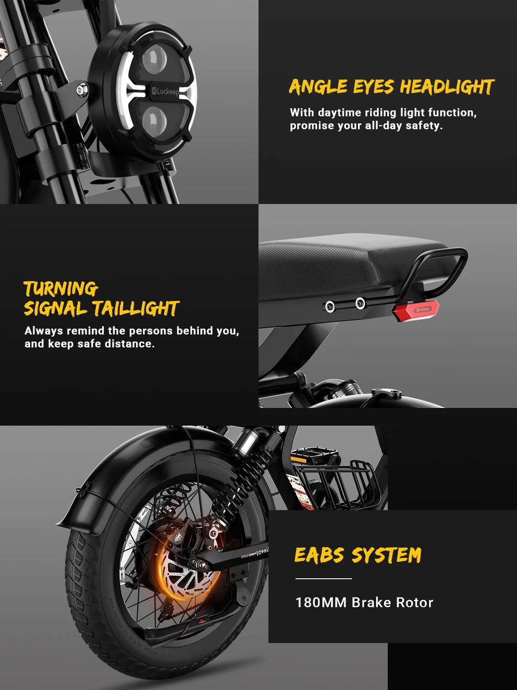 Luckeep M5 Electric Bike for Adults/Teen, 1500W Peak Motor, Max 32MPH, 48V 15AH Battery, Max 60 Miles Electric