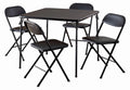 COSCO 5 - Piece Folding Set with Card Table and 4 Vinyl Padded Chairs, Black