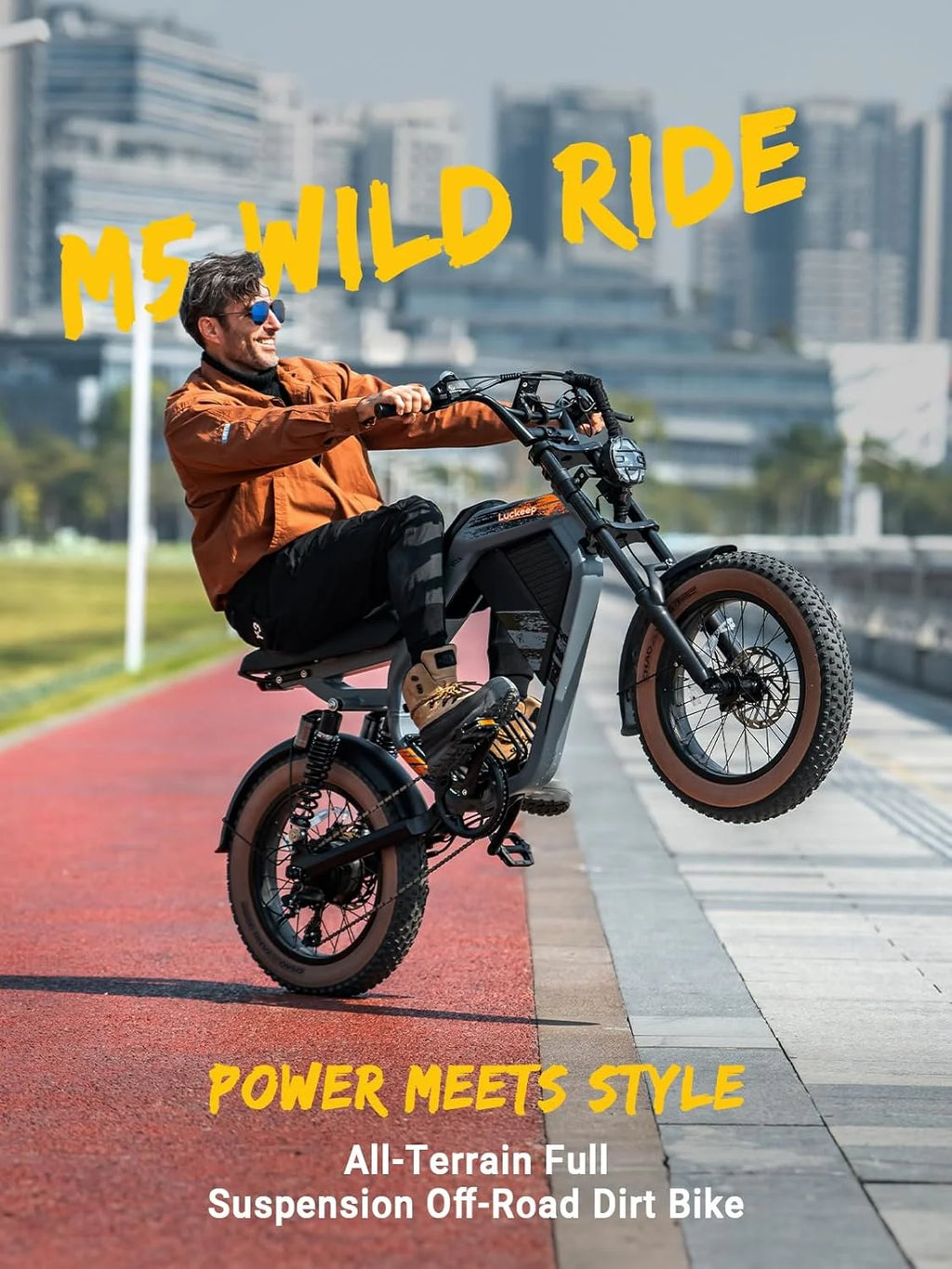 Luckeep M5 Electric Bike for Adults/Teen, 1500W Peak Motor, Max 32MPH, 48V 15AH Battery, Max 60 Miles Electric