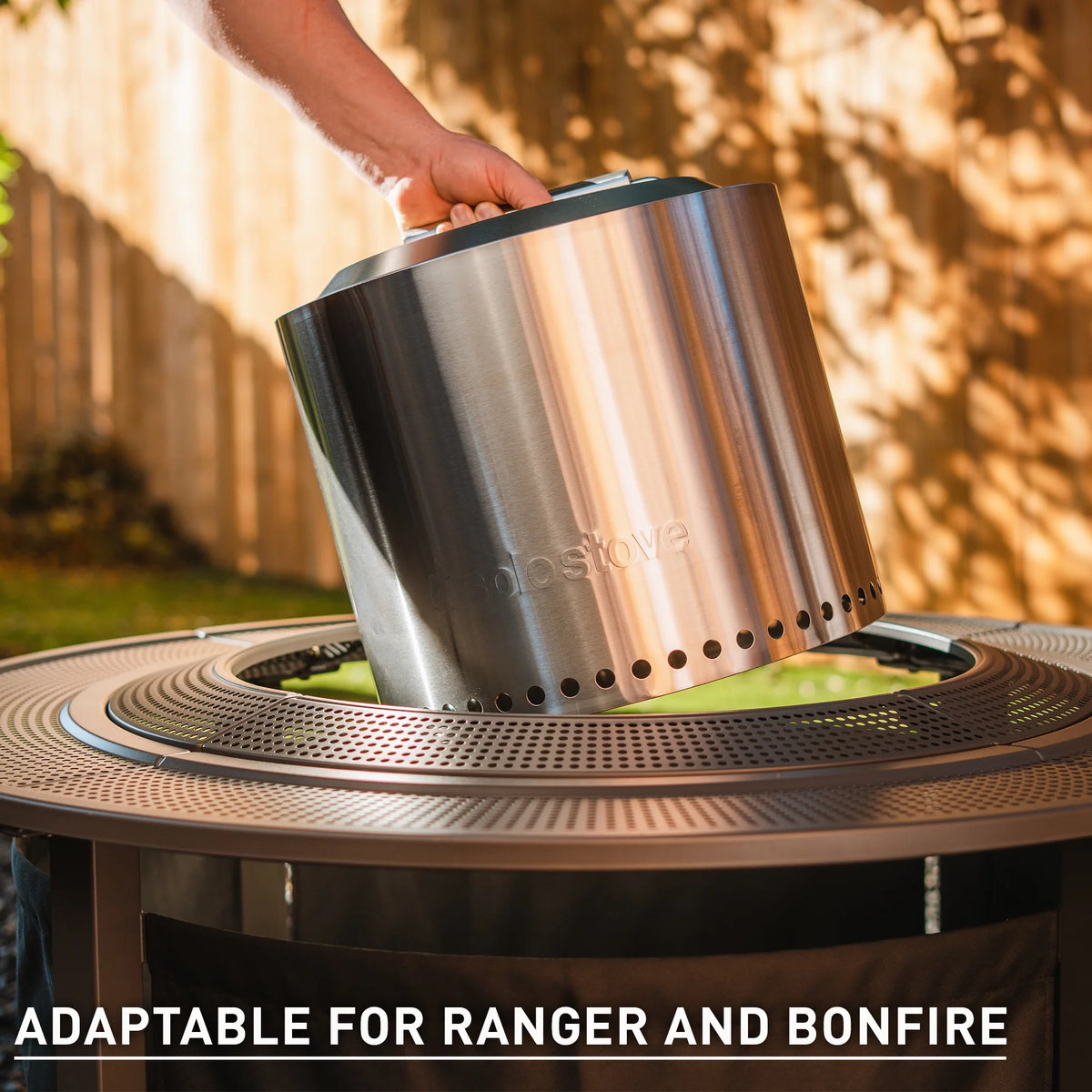 Solo Stove Fire Pit Surround Tabletop, Small Elevation for Ranger and Bonfire Wood Burning Outdoor Fire Pit, Powder