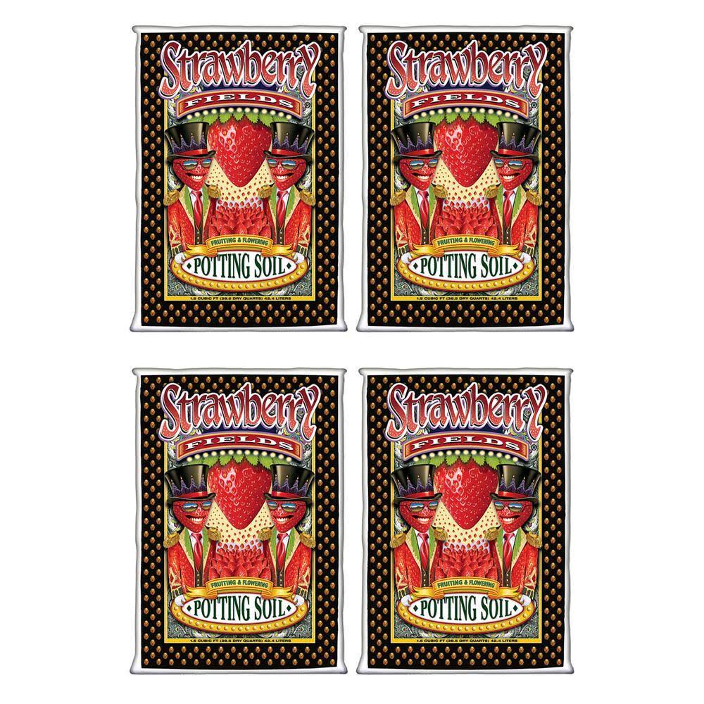 FoxFarm Strawberry Fields Flowering Garden Potting Soil, 1.5 Cubic Feet (4 Pack)