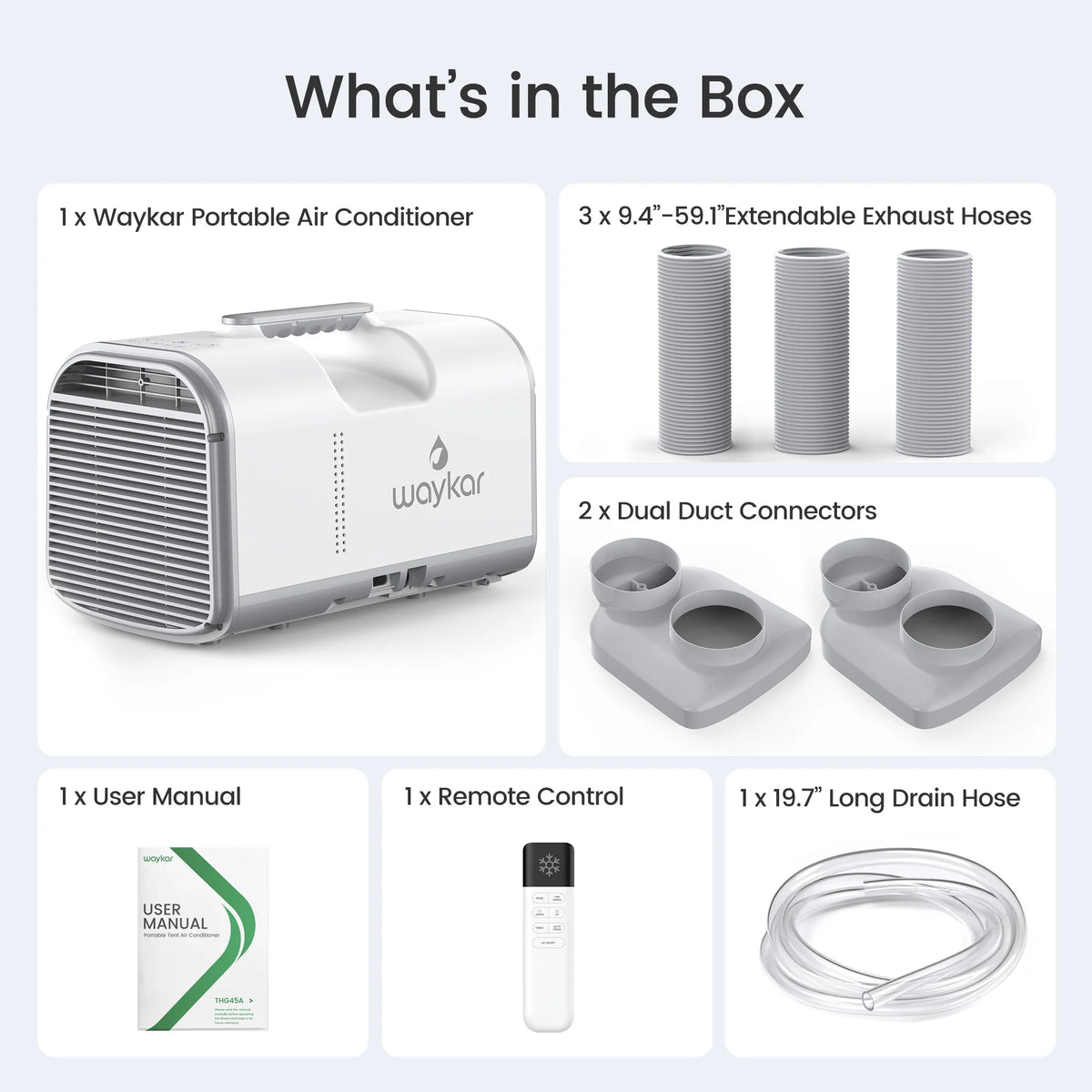 Waykar 4500BTU Portable Air Conditioner for Tent, Camping, RV, 130 Sq. Ft., Low Noise, Remote Control