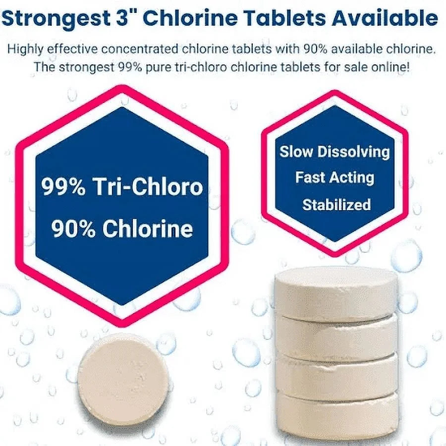 50 lb Pool & Spa Chlorine Tablets Pool Supplies 50 Pounds 3 in Chlorine Stabilizer Hot Tubs Bathtub Chlorinating Tablets