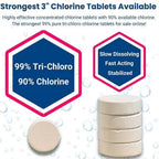 50 lb Pool & Spa Chlorine Tablets Pool Supplies 50 Pounds 3 in Chlorine Stabilizer Hot Tubs Bathtub Chlorinating Tablets