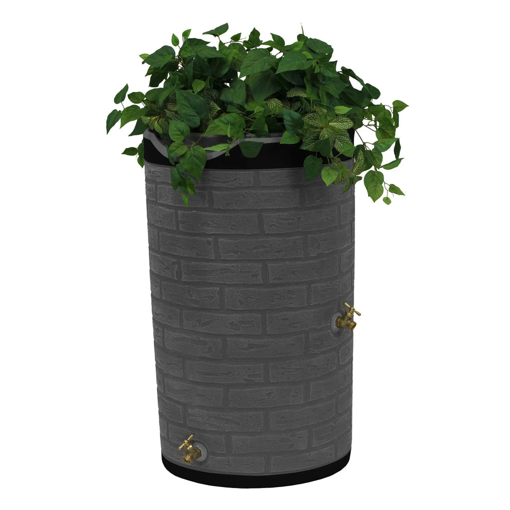 Good Ideas IMP - D50 - DAR Impressions Downton Rain Saver Rain Barrel, 50 Gallon, Dark Granite