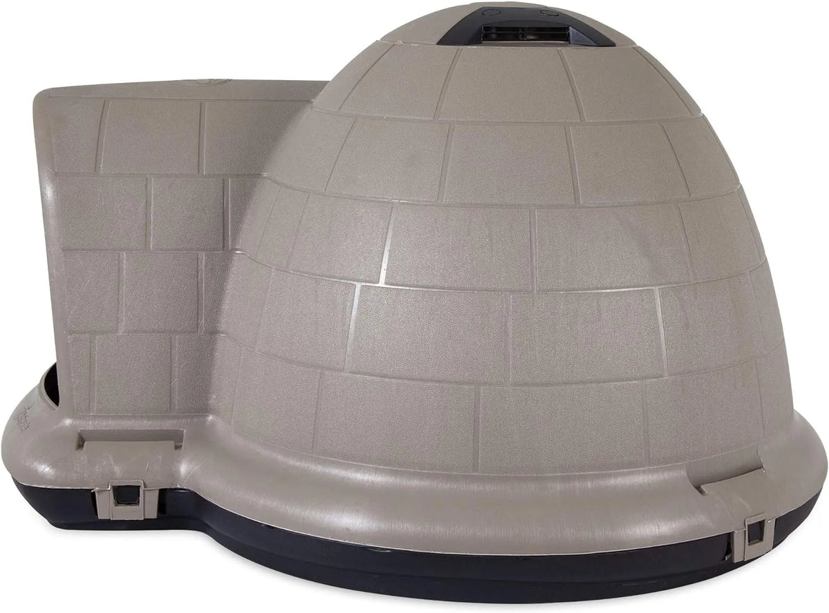 Petmate Indigo Dog House (Igloo Dog House. Made in USA with 90% Recycled Materials. All-Weather Protection Pet