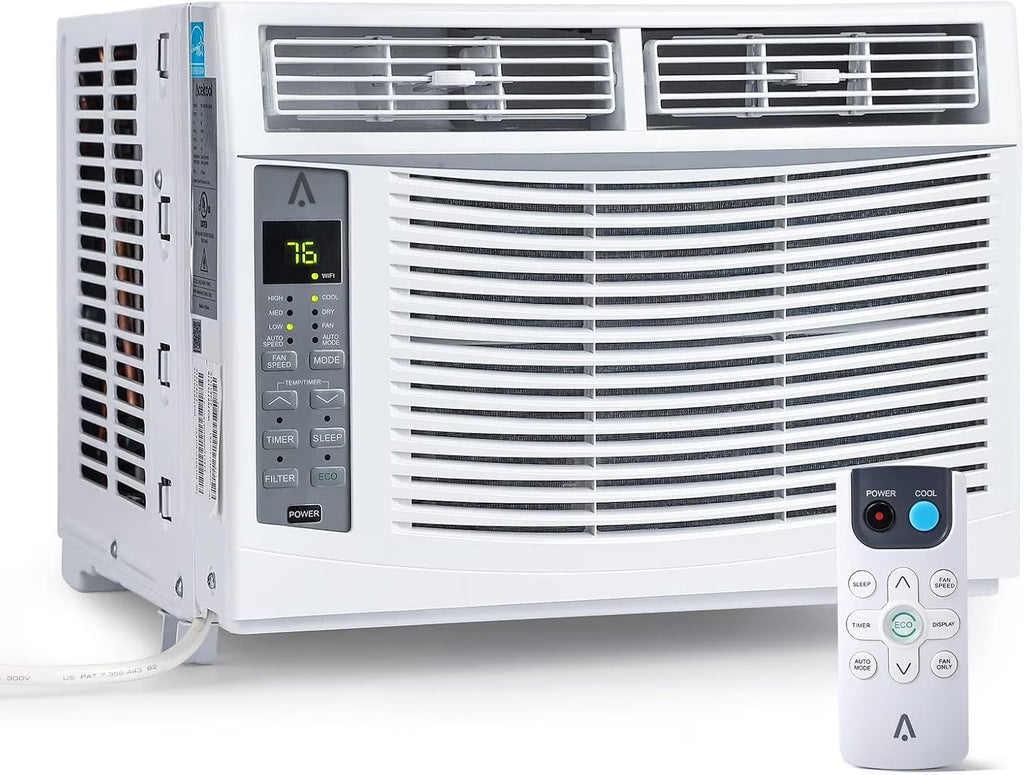 GAOMON Smart 6000 BTU Window Air Conditioner - WiFi - Enabled AC with Remote & App Control, Timer, Sleep Mode, Easy