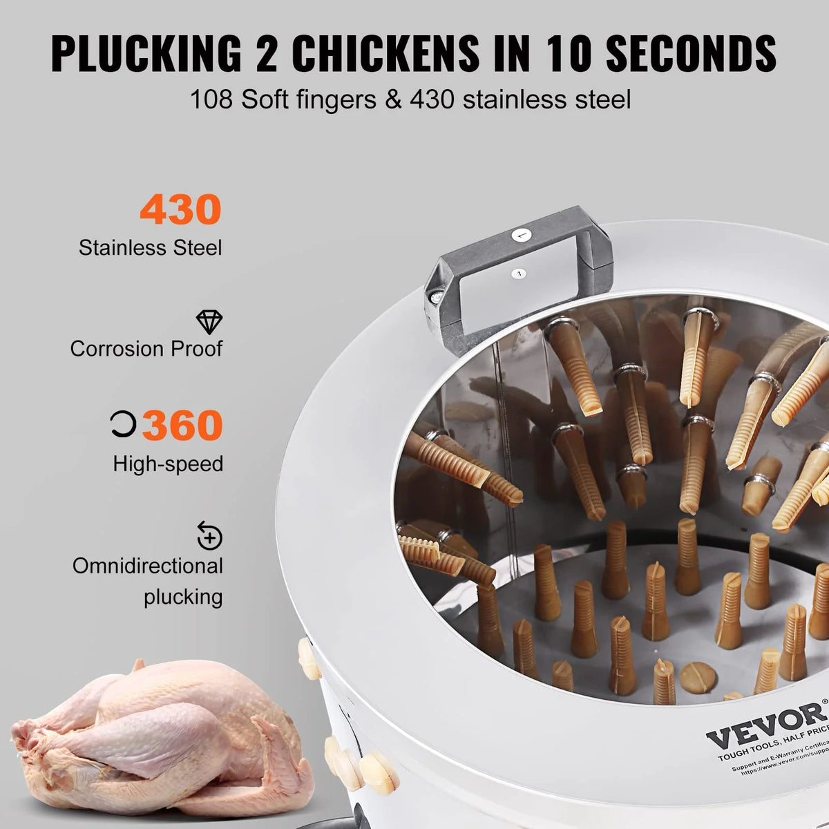VEVOR 500W Chicken Plucker Machine with 20 Drum