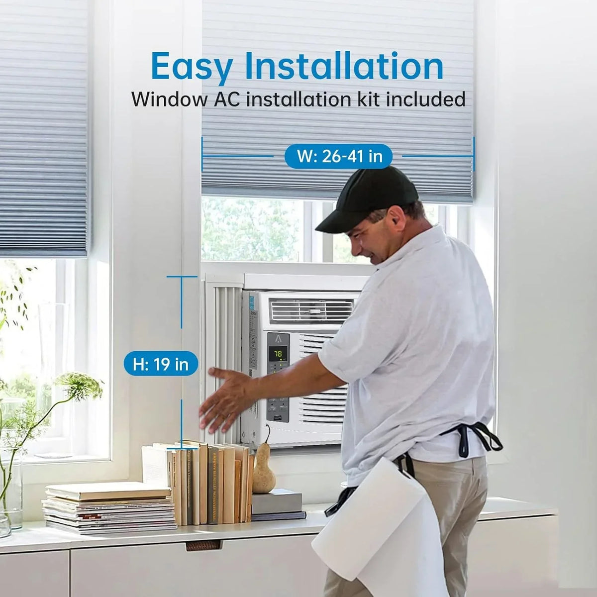 GAOMON Smart 6000 BTU Window Air Conditioner - WiFi - Enabled AC with Remote & App Control, Timer, Sleep Mode, Easy