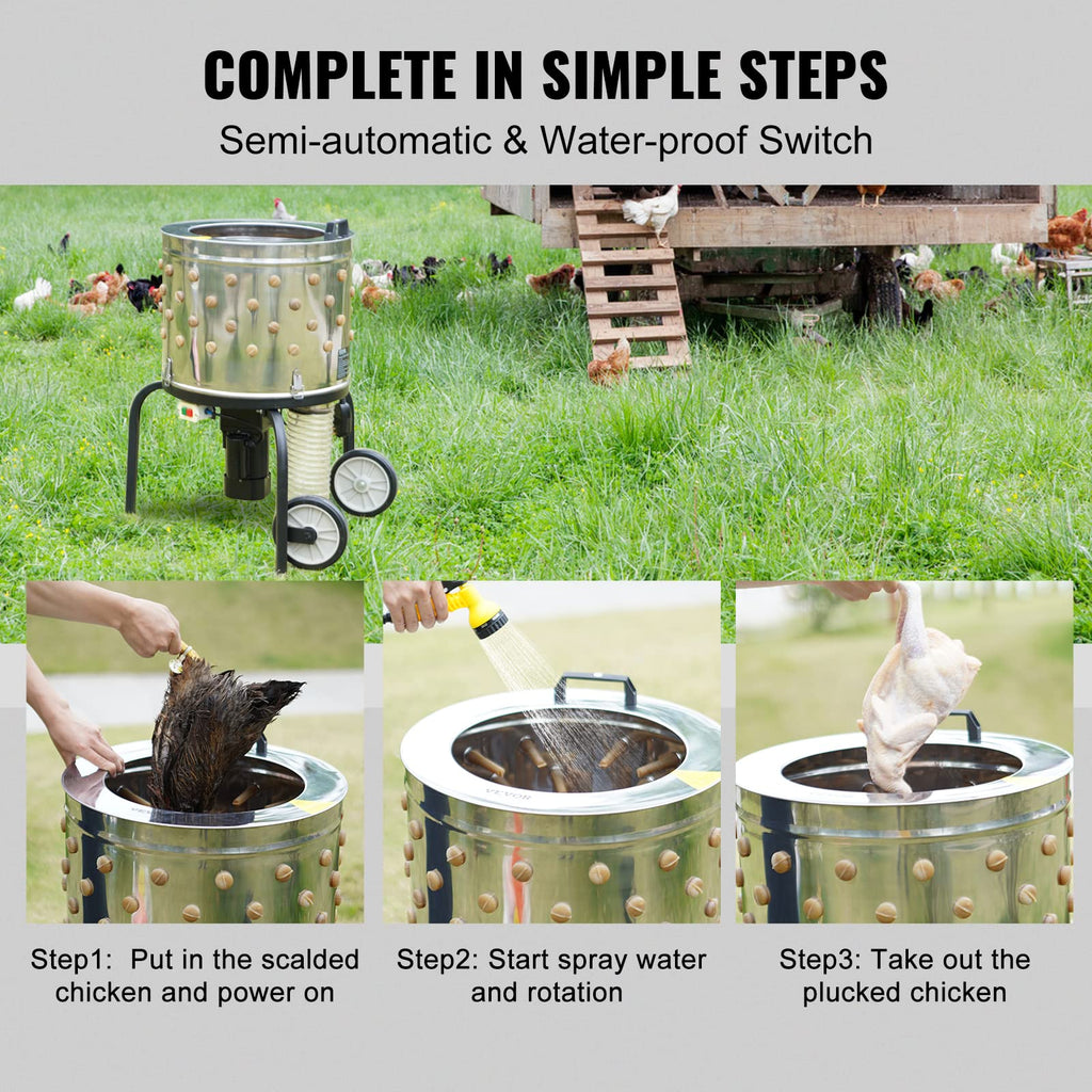 VEVOR 500W Chicken Plucker Machine with 20 Drum
