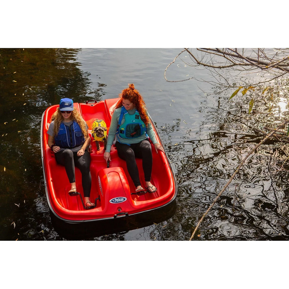 Pelican Sport - PEDAL BOAT MONACO - Adjustable 5 Seat Pedal Boat, Red/White