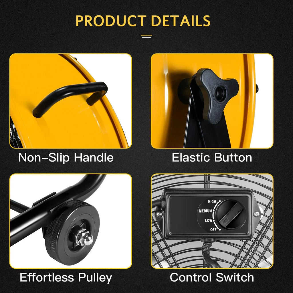 Simple Deluxe 24 in 3 Speed 4700 CFM Metal Drum Fan