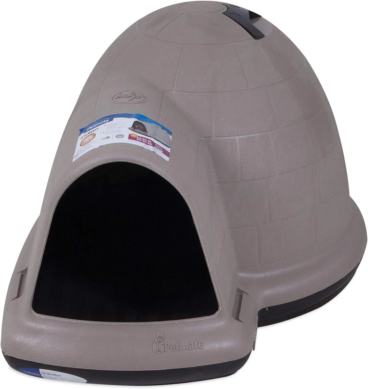 Petmate Indigo Dog House (Igloo Dog House. Made in USA with 90% Recycled Materials. All-Weather Protection Pet