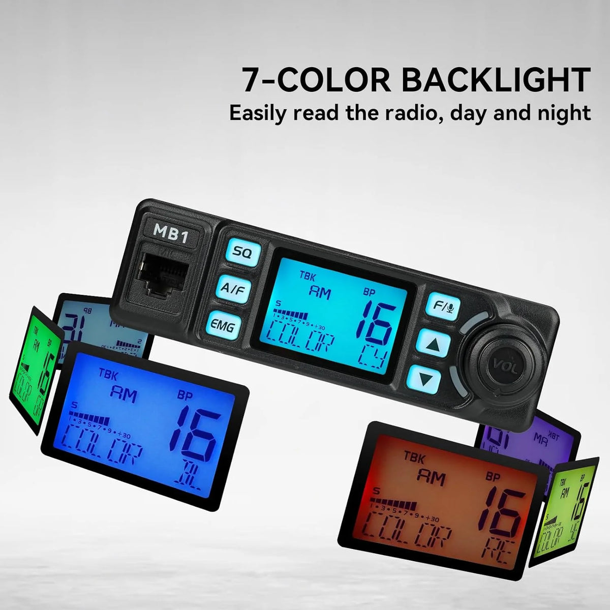MB1 CB Radio[with CB Antenna], AM/FM CB Mobile Radio Bundle with Coaxial Cable, 40 Channel Base Station, Noise