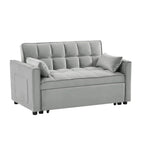 55 in Convertible Futon Sofa Bed, Modern Loveseat Sleeper Sofa Couch with Pull - Out Sofa Bed for Living Room, Small