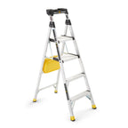 Gorilla Ladders Removable Dual Platform Heavy Duty Ladder with Project Bucket, 5.5 Ft, Aluminum, Multicolor