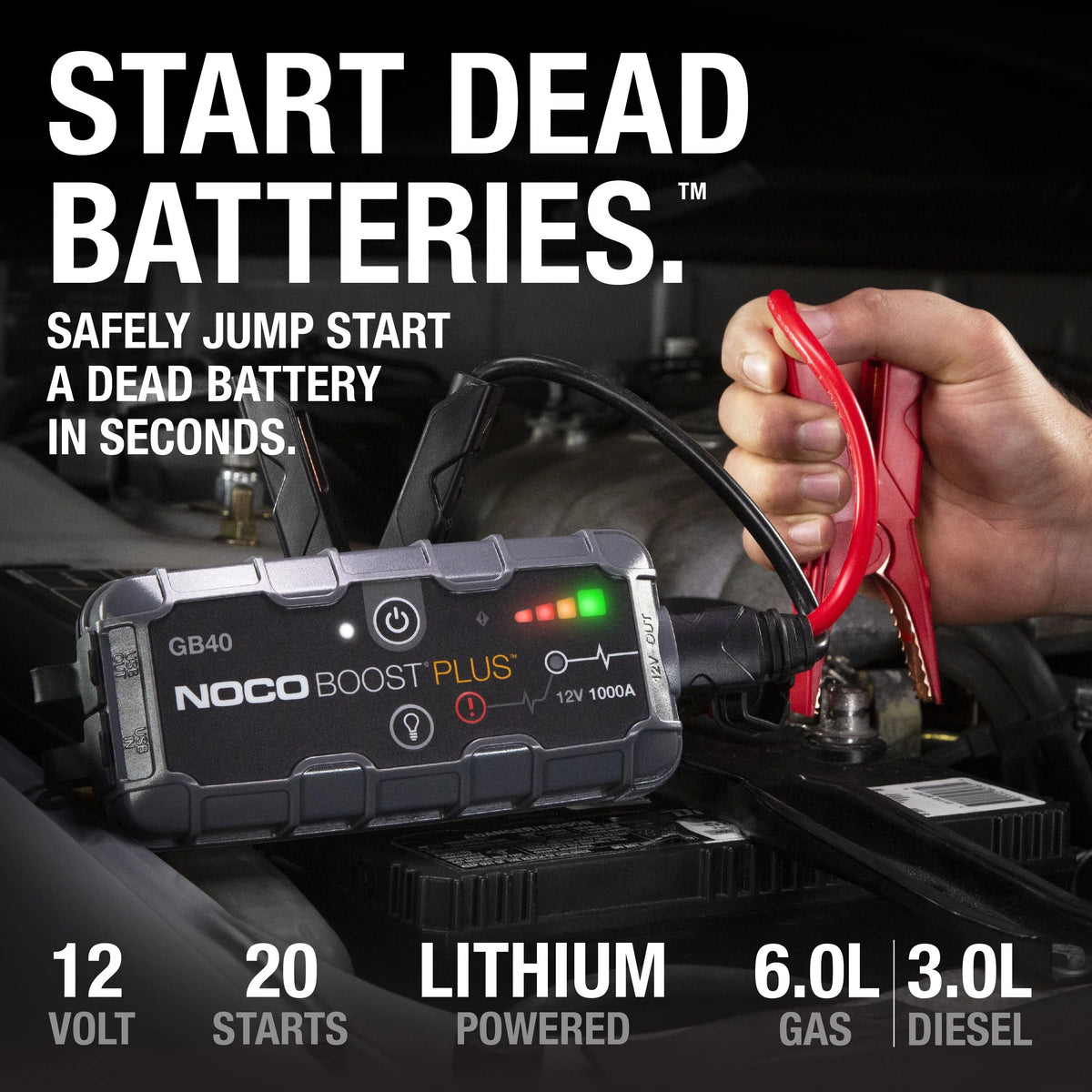 NOCO Boost Plus GB40 1000A 12V Ultrasafe Portable Lithium Jump Starter