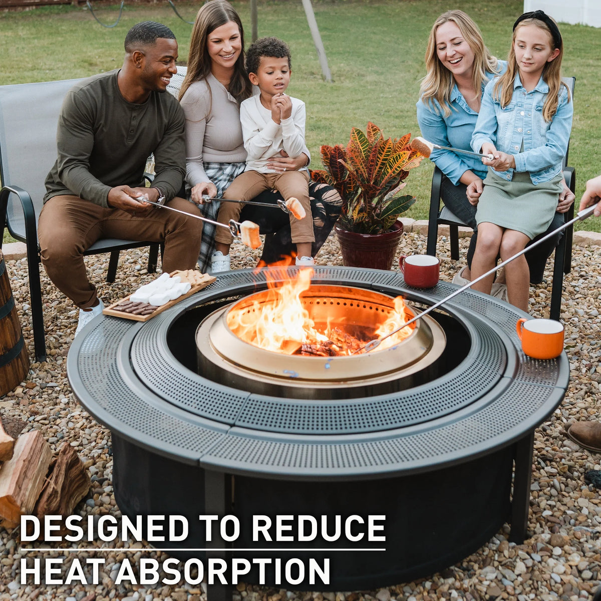 Solo Stove Fire Pit Surround Tabletop, Small Elevation for Ranger and Bonfire Wood Burning Outdoor Fire Pit, Powder