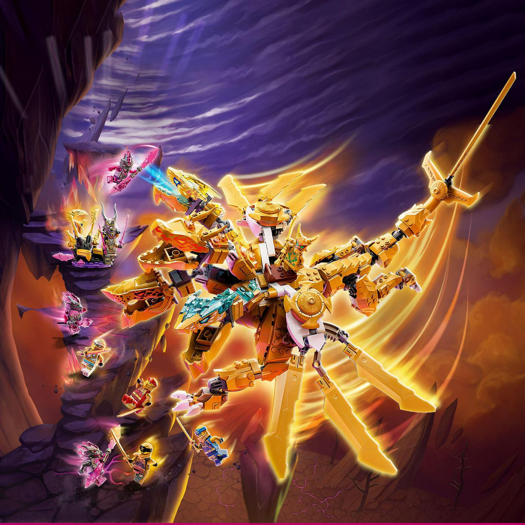 LEGO NINJAGO Lloyd'S Golden Ultra Dragon Toy for Kids. 71774 Large 4 Headed Action Figure with Blade Wings Plus 9