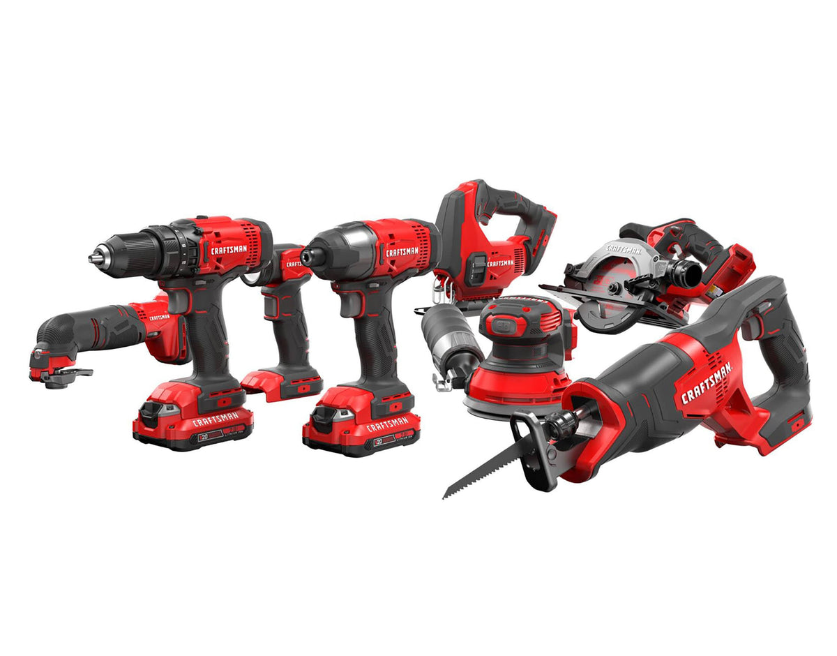 Craftsman 8-Tool Power Tool Combo Kit with Soft Case (2-Batteries Included and Charger Included)