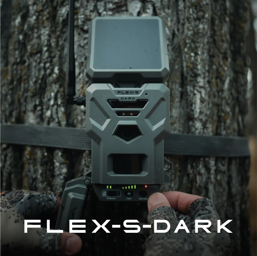SPYPOINT Flex - S Dark Solar Outdoor Cellular Trail Camera - Integrated Solar Panel, No WiFi Needed, Night Vision