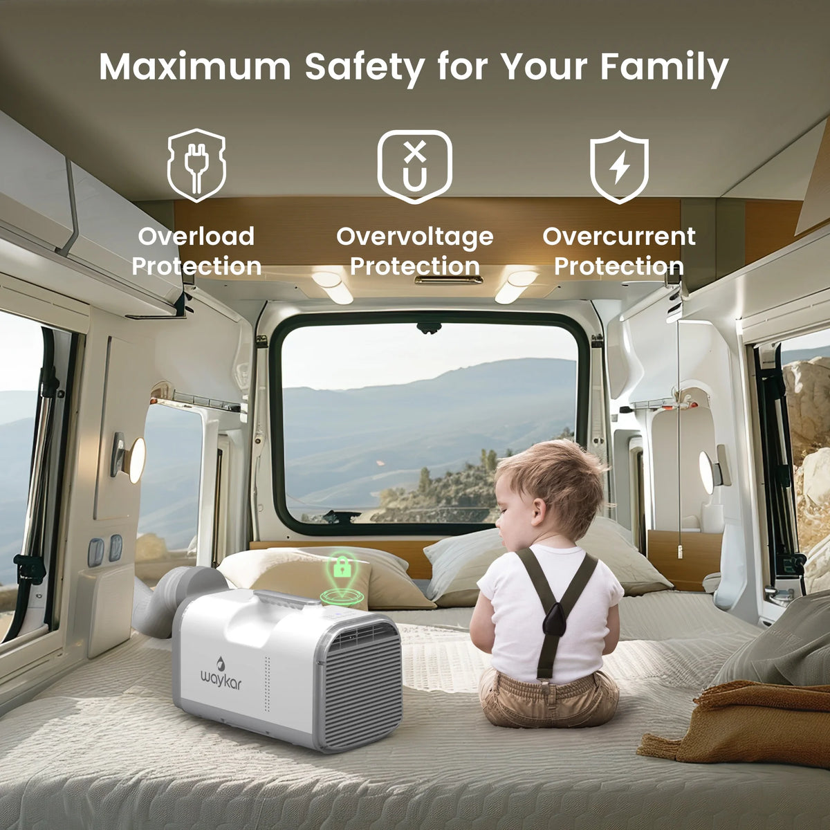 Waykar 4500BTU Portable Air Conditioner for Tent, Camping, RV, 130 Sq. Ft., Low Noise, Remote Control