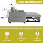 55 in Convertible Futon Sofa Bed, Modern Loveseat Sleeper Sofa Couch with Pull - Out Sofa Bed for Living Room, Small