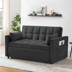 55 in Convertible Futon Sofa Bed, Modern Loveseat Sleeper Sofa Couch with Pull - Out Sofa Bed for Living Room, Small