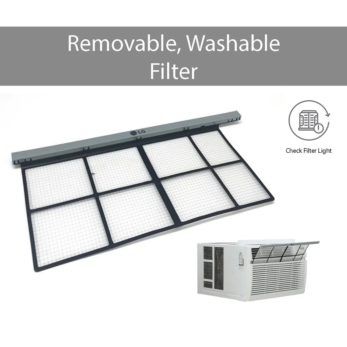 LG 8, 000 BTU 340 Sq Ft Window Air Conditioner with Remote Control, White, LW8016ER