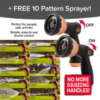 Copper Bullet by Pocket Hose, 3/4" Ultra - Light x 100 Ft Expandable Garden Hose with Spray Nozzle