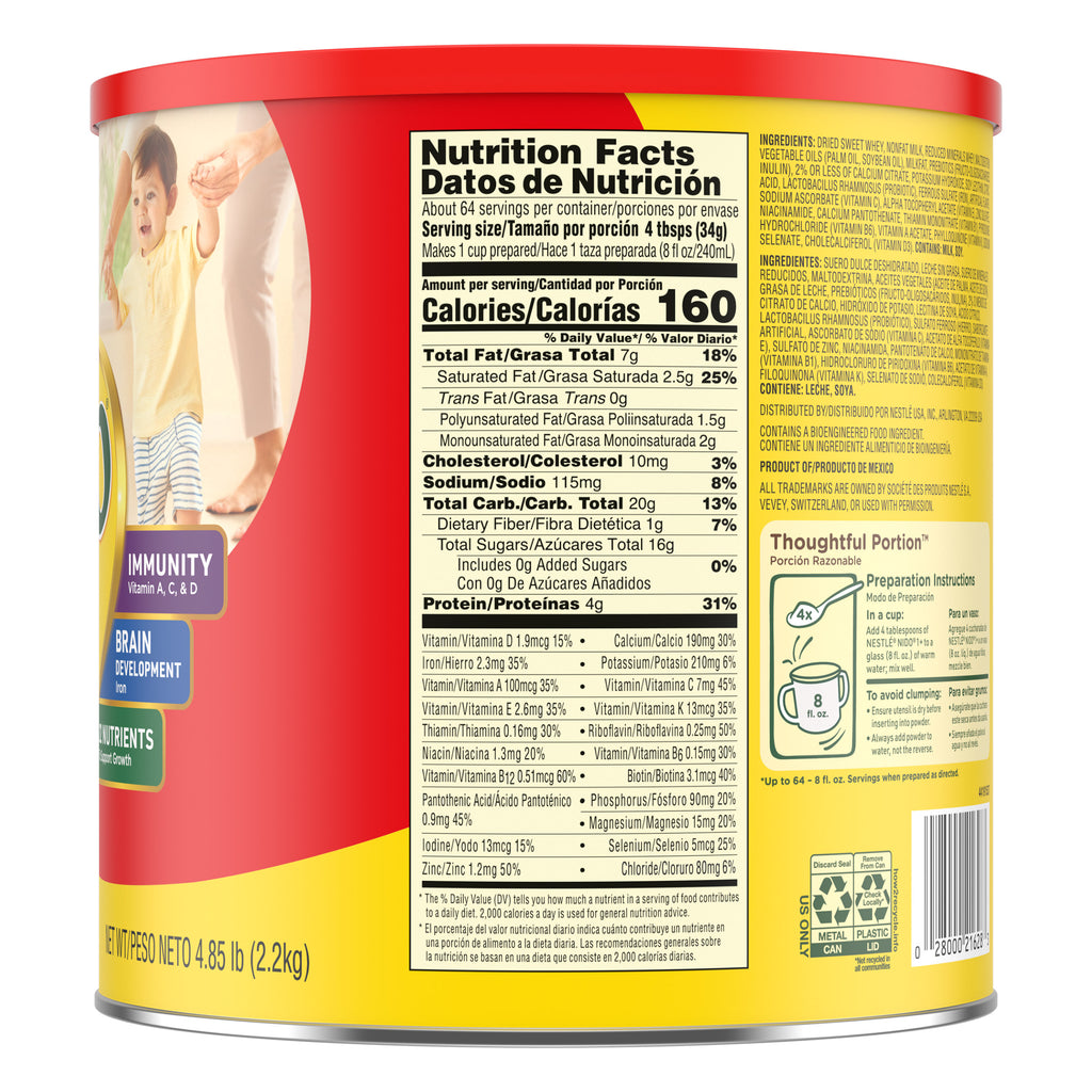 Nestle Nido Kinder 1+ Toddler Powdered Milk, 4.85 lb