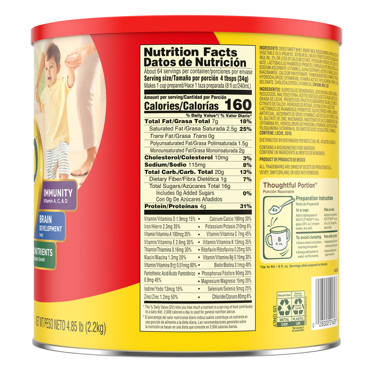 Nestle Nido Kinder 1+ Toddler Powdered Milk, 4.85 lb