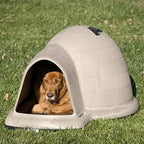 Petmate Indigo Dog House (Igloo Dog House. Made in USA with 90% Recycled Materials. All-Weather Protection Pet