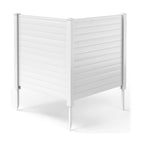 Gymax Outdoor PVC Privacy Panels 2 - Pack Picket Fence W/ 3 Cuspidal Foot Stakes Black