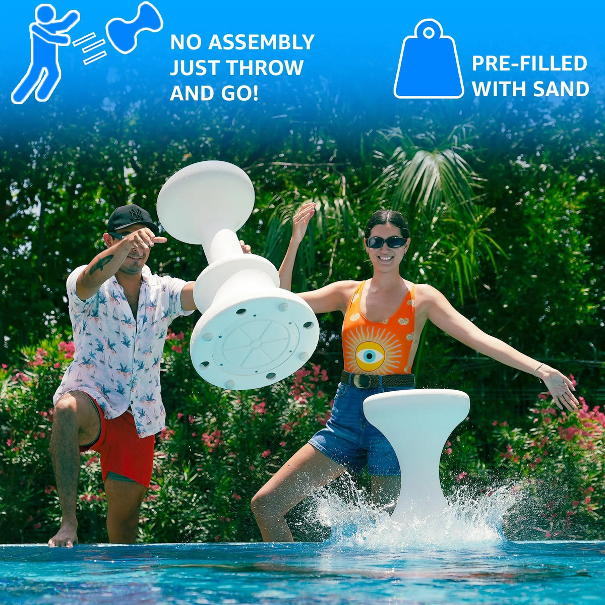 Dunn - Rite Products Made in USA Submersible Swim up Pool Stools for Underwater Use, Bar Stool for Inside Pool and