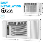 Garvee 5000 BTU Window Air Conditioner, Fast Cooling for Rooms up to 150 Sq. Ft, Window Ac Unit with 7 Level
