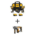 DeWalt 20V Max XR Hammer Drill and Atomic Impact Driver 2 Tool Cordless Combo Kit and SDS Plus Hammer Drill w/(2) 4Ah