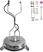Garvee 24" Pressure Washer Surface Cleaner with Dual Handles - Stainless Steel, 4 - Wheel Design for Driveways