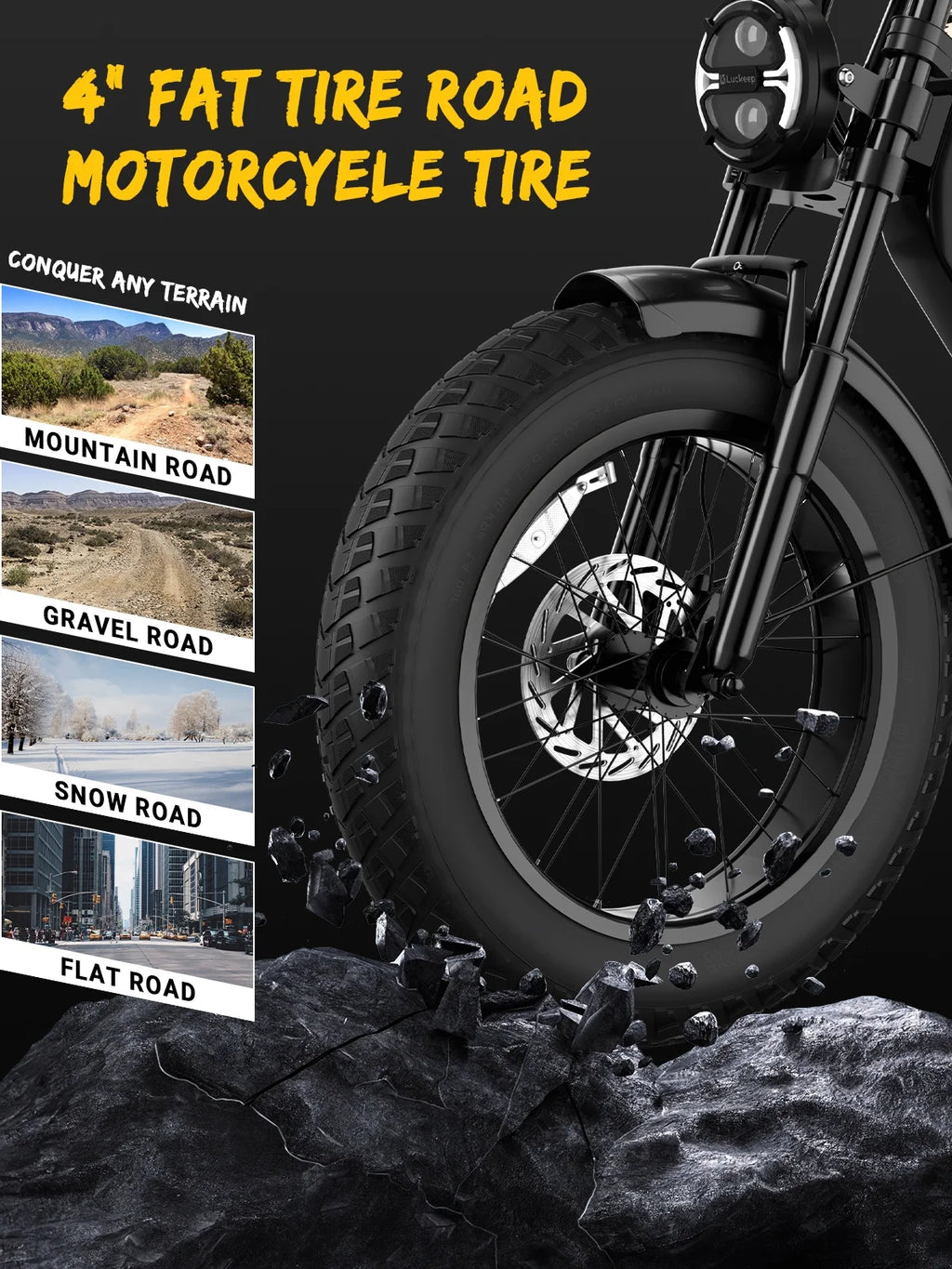 Luckeep M5 Electric Bike for Adults/Teen, 1500W Peak Motor, Max 32MPH, 48V 15AH Battery, Max 60 Miles Electric