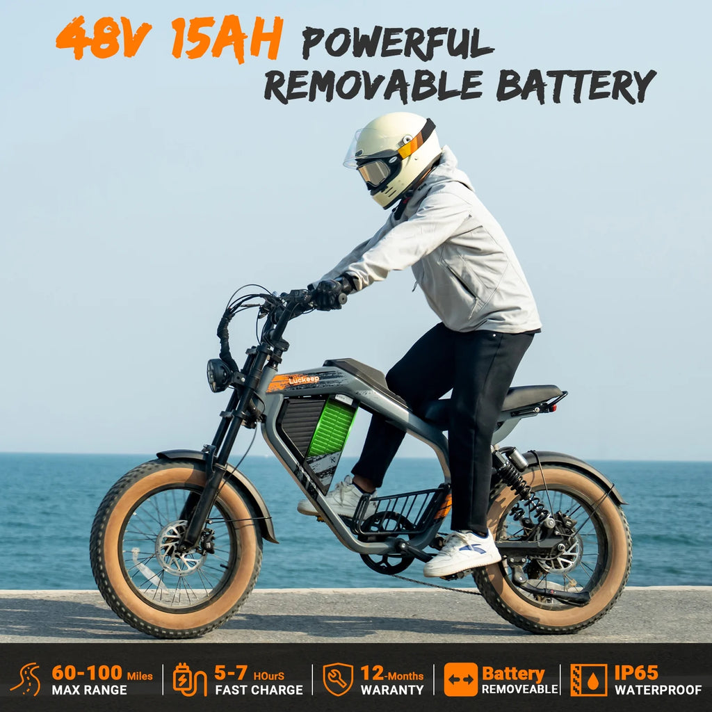 Luckeep M5 Electric Bike for Adults/Teen, 1500W Peak Motor, Max 32MPH, 48V 15AH Battery, Max 60 Miles Electric