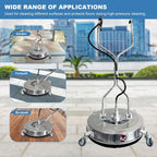 Garvee 24" Pressure Washer Surface Cleaner with Dual Handles - Stainless Steel, 4 - Wheel Design for Driveways