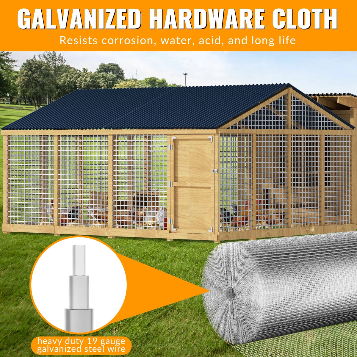 DWALE 48inx100ft 19 Gauge Heavy Duty Galvanized Wire Fence