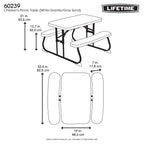 Lifetime Children'S Picnic Table, White Granite (60239)
