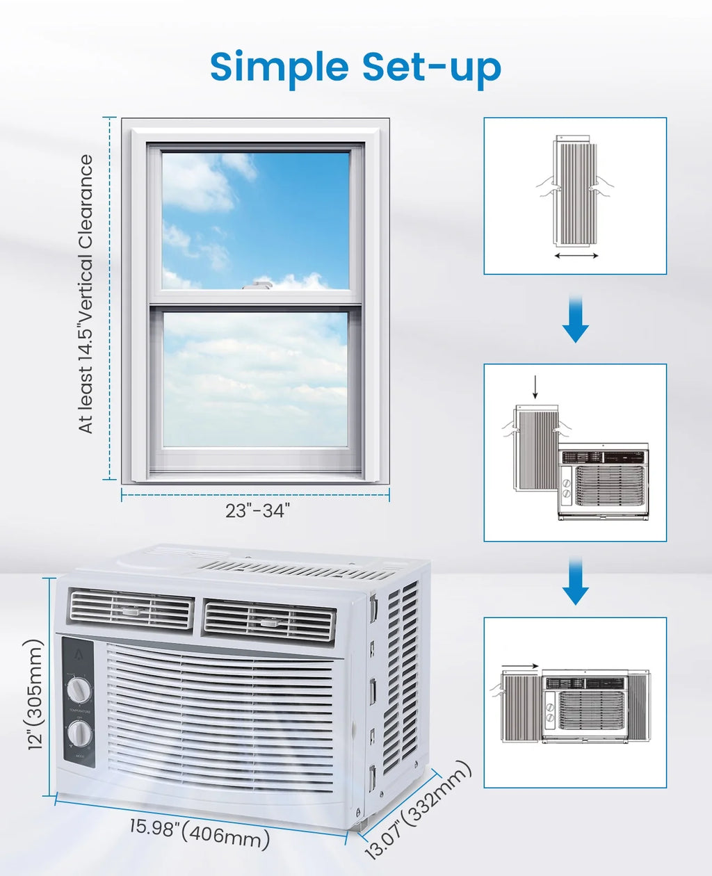 Garvee 5000 BTU Window Air Conditioner, Fast Cooling for Rooms up to 150 Sq. Ft, Window Ac Unit with 7 Level